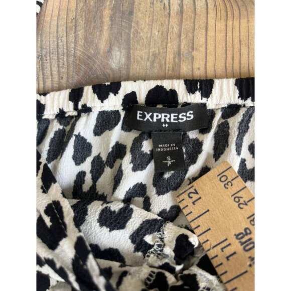 Forever 21 Cheetah Print Tank Top Womens S Cropped Flutter Sleeve Ruffle - Picture 4 of 7